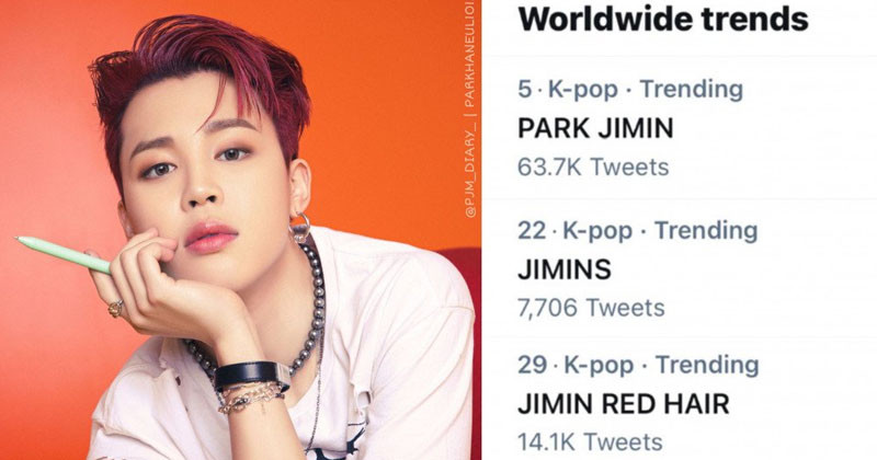 Red-haired BTS's Jimin takes Twitter by storm after the release of "Butter Concept Photo Version 1" on Weverse
