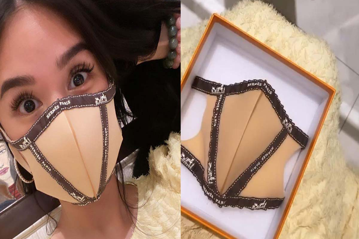 Heart Evangelista styles her face masks with designer ribbons