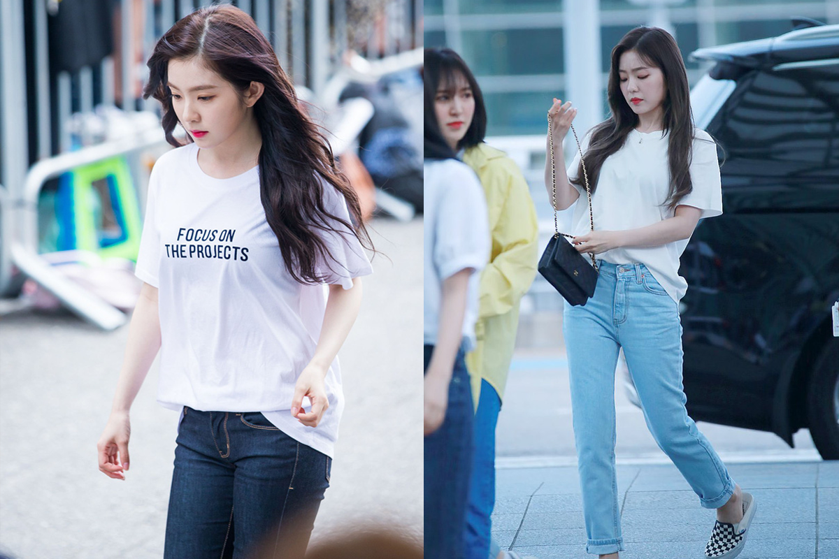 No fancy dress, Irene is still extremely gorgeous with a simple T-shirt