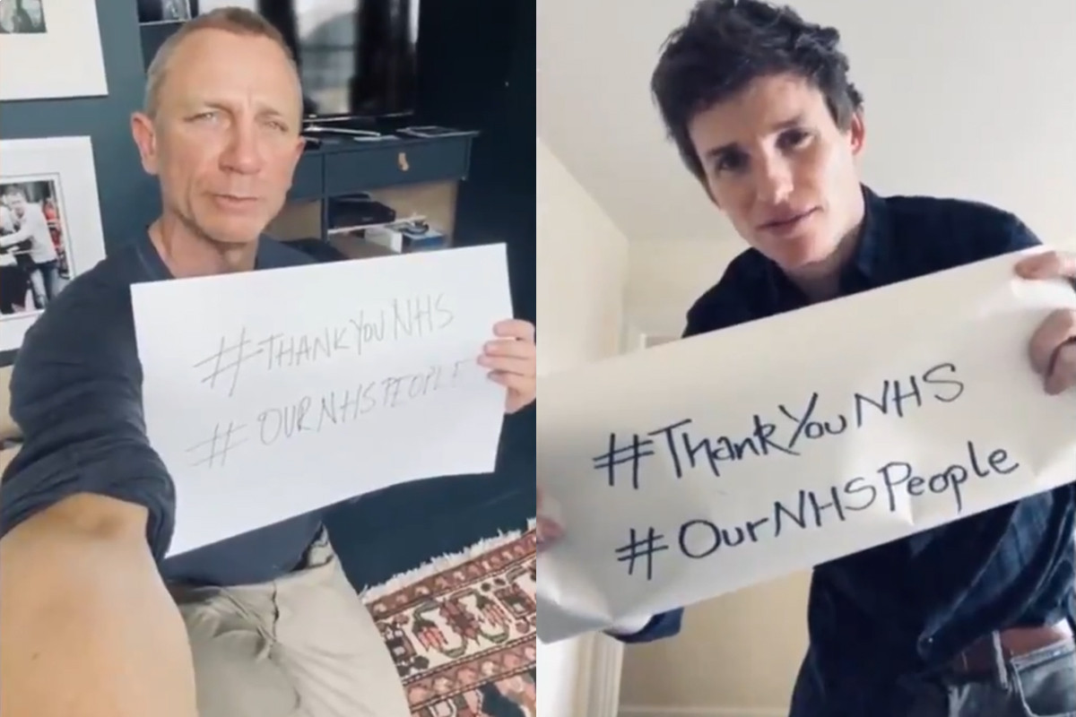Daniel Craig, Eddie Redmayne and more stars make video to thank British health workers