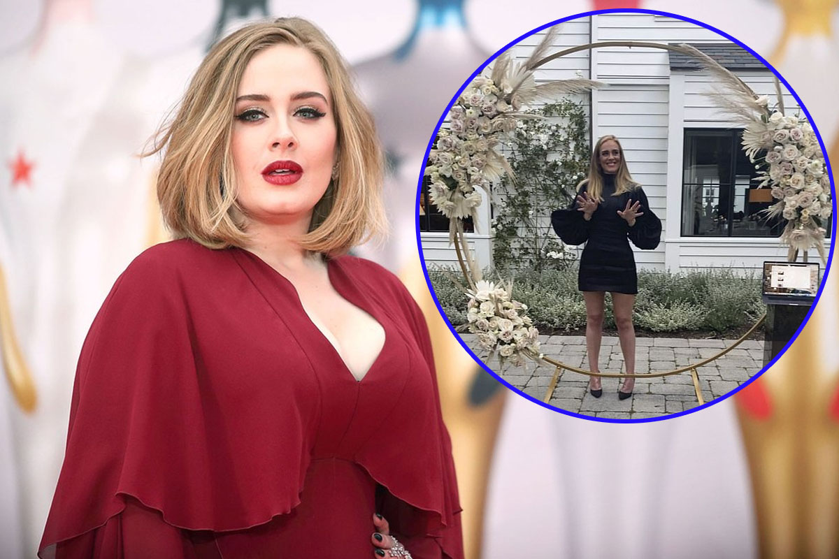 Adele shows off amazing figure in tight black mini on 32nd birthday