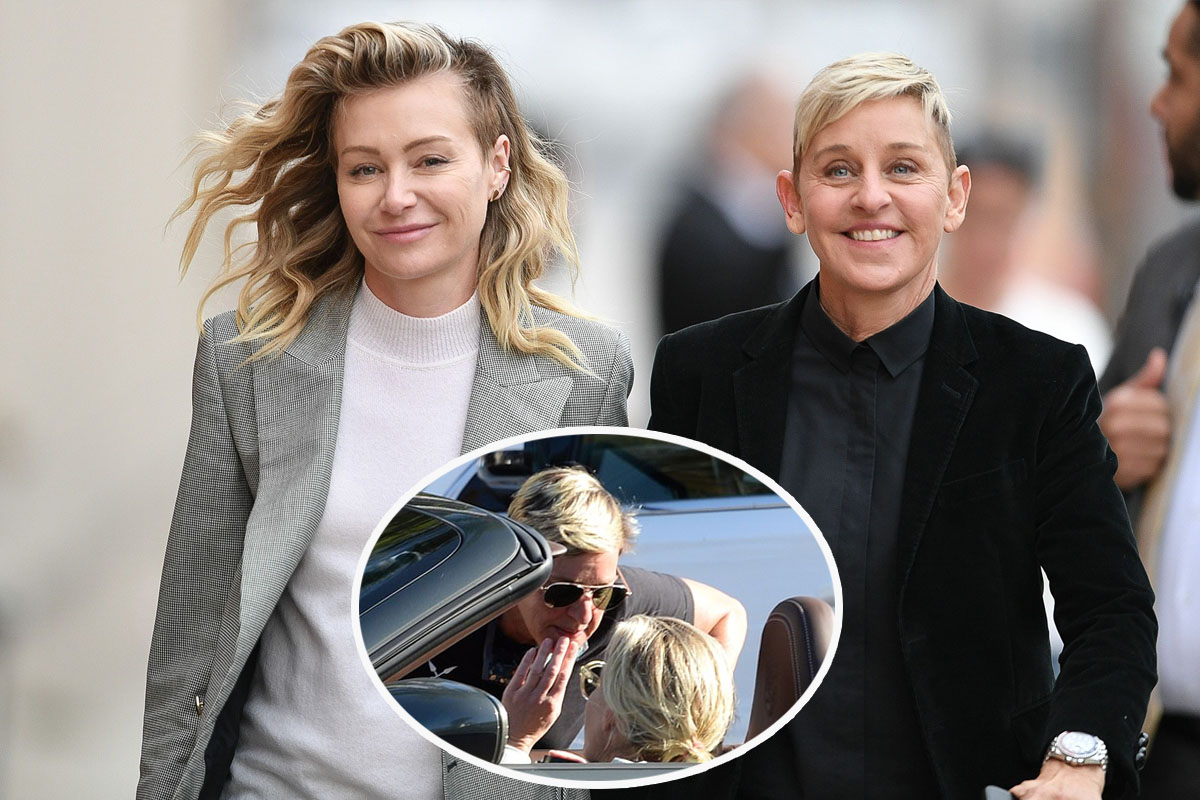 Ellen DeGeneres gets flirty with wife Portia de Rossi in Santa Barbara