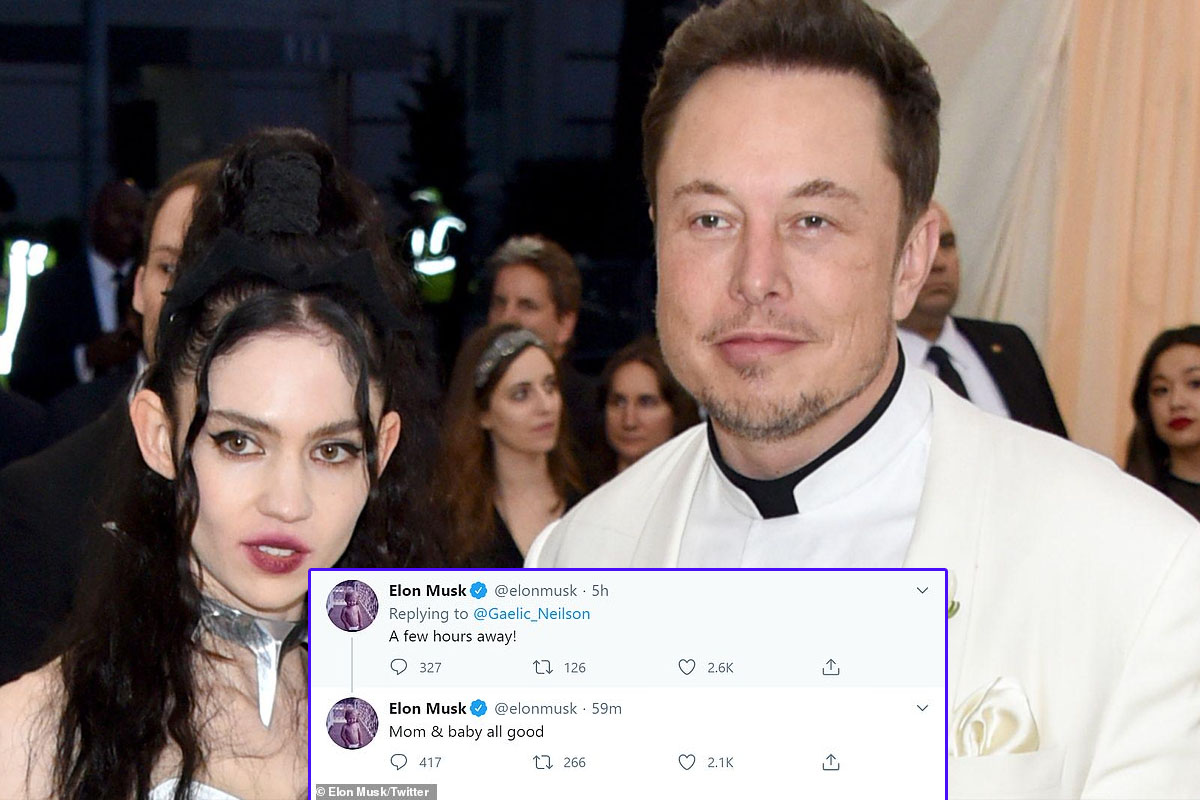 Elon Musk and singer Grimes welcome their first child together and his sixth son