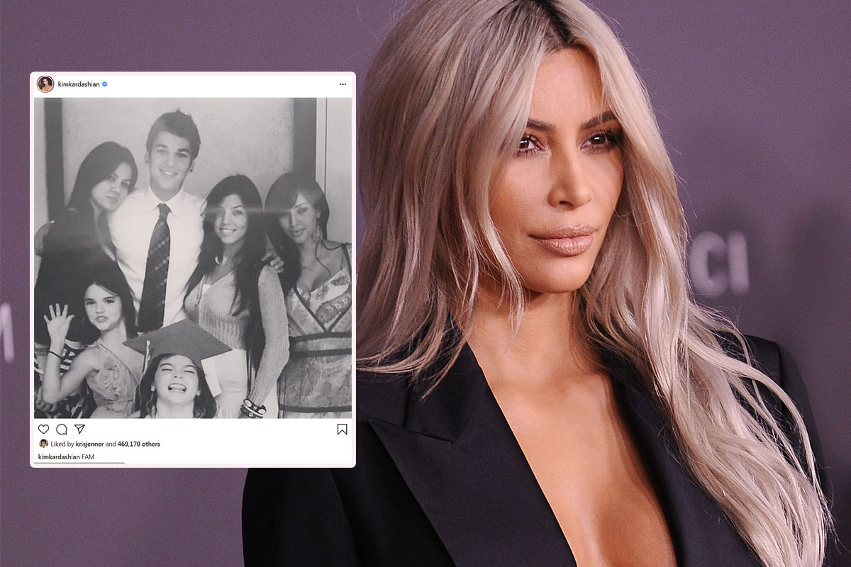 Kim Kardashian shares a throwback photo of her siblings from their school days
