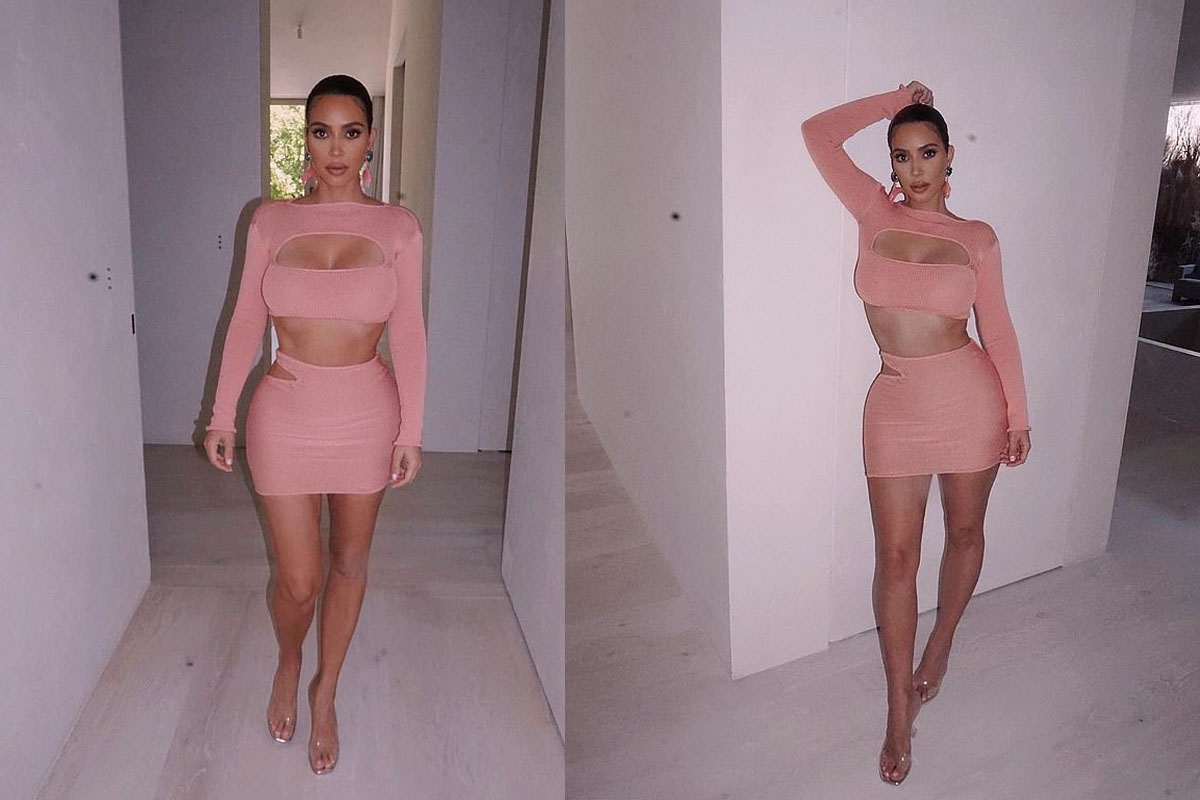 Kim Kardashian shows off her curves in a VERY tight-fitting ensemble
