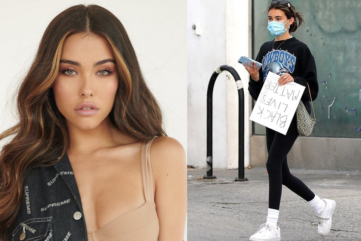 Madison Beer wields a handmade "Black Lives Matter" sign and heads back to her Range Rover
