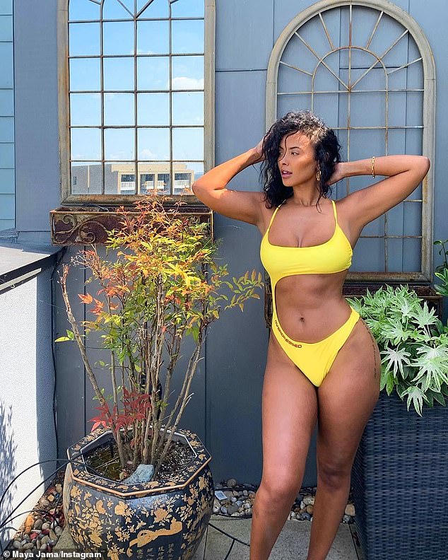 maya-jama-shows-off-her-sensational-physique-in-yellow-cut-out-swimsuit-2