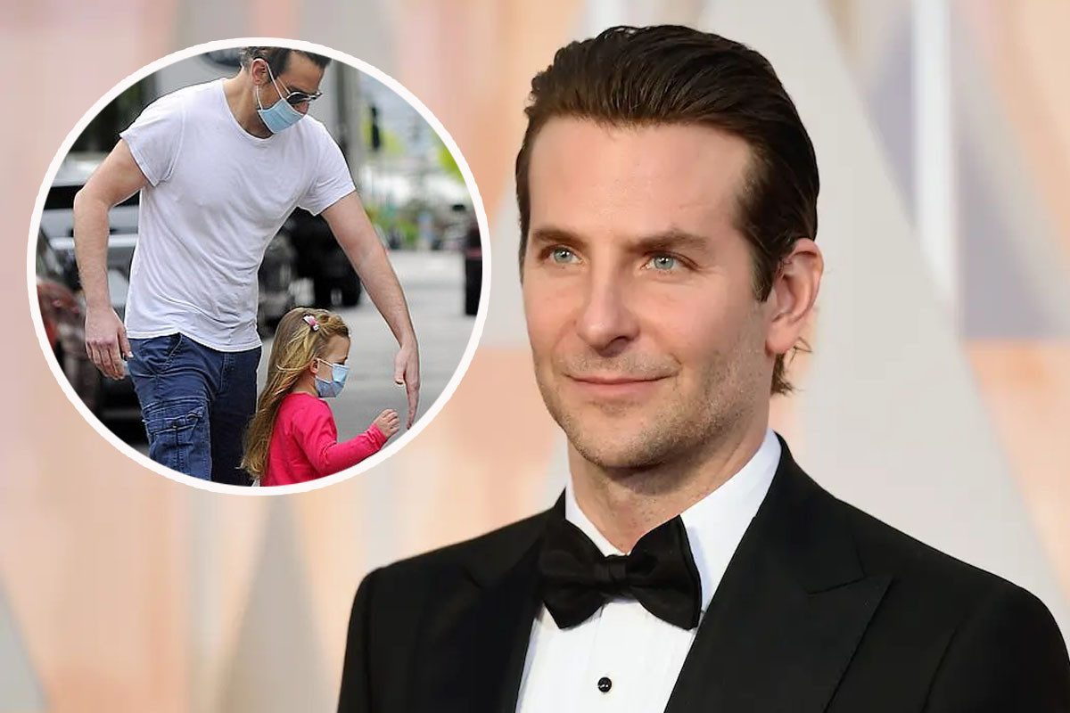 Bradley Cooper wears daughter Lea's pink headband in his hair as he enjoys quality time