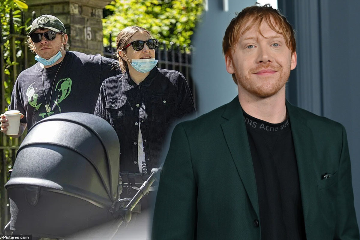 Harry Potter star Rupert Grint is seen with his newborn daughter for the first time