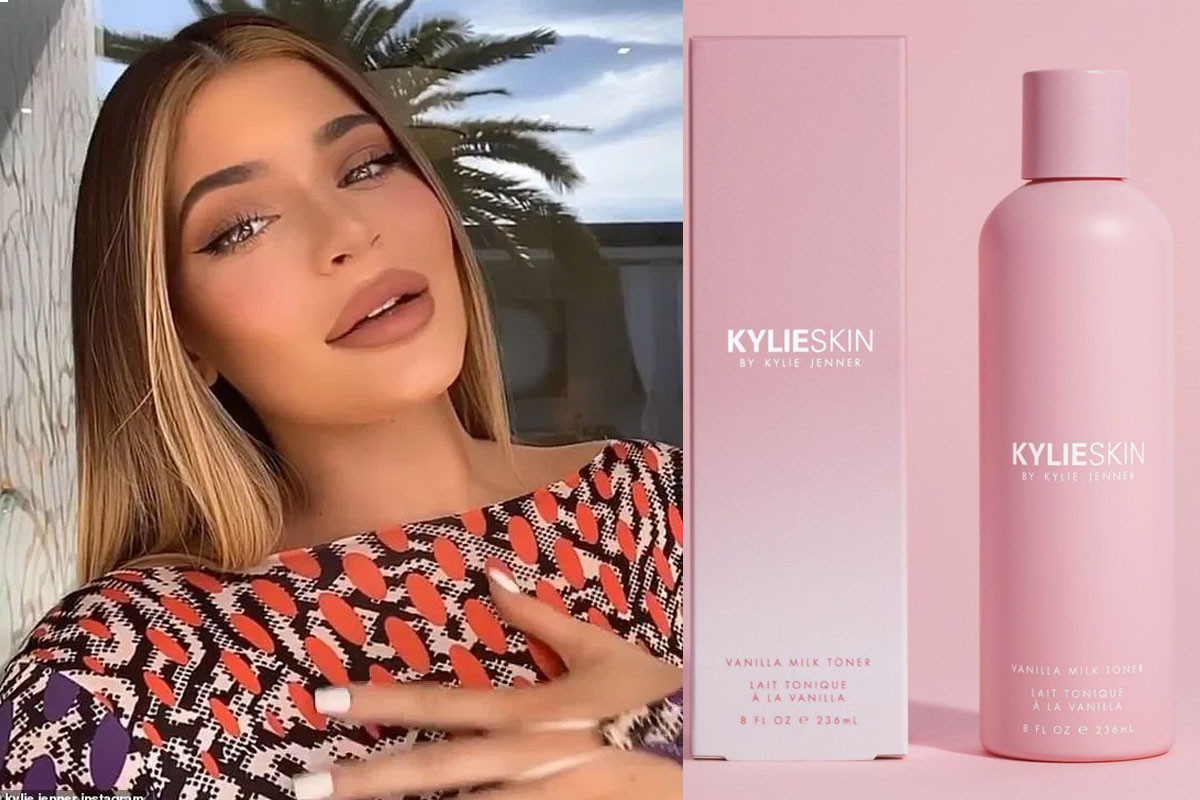 Kylie Jenner proudly puts pout on display as she announces her skincare range