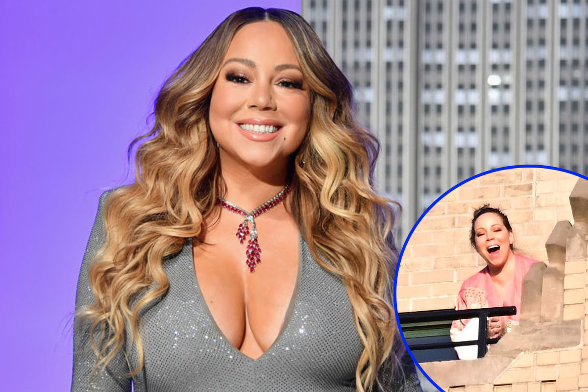 Mariah Carey beaming beauty as she ventures balcony to thank workers on the frontlines