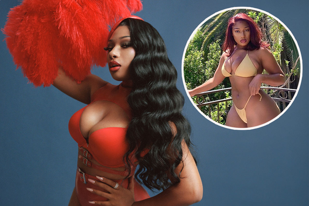 Megan Thee Stallion nude string bikini barely contains her curves
