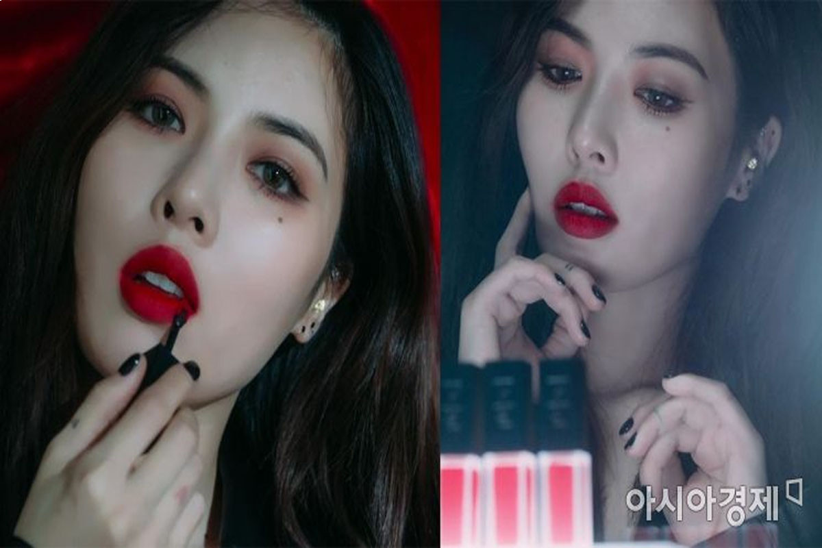 Red Hyuna mysterious and sexy in new lipstick advertisement