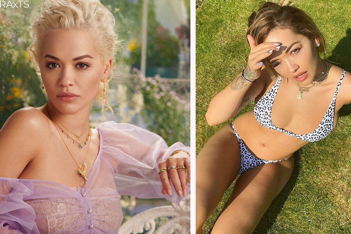 Rita Ora show off her body confident in sexy miniscule khaki bikini