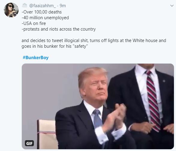 hashtag-#bunkerboy-mocked-president-trump-globally-trending-on-twitter-2
