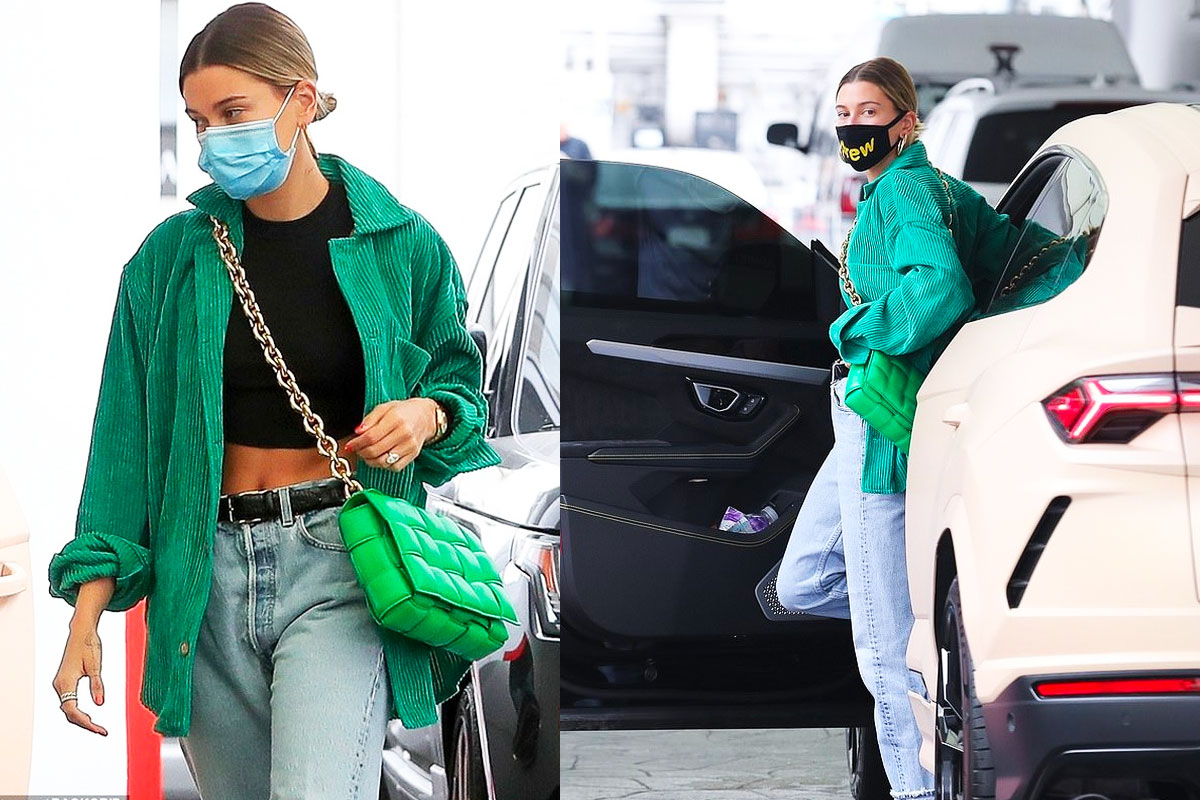 Hailey Bieber looks fantastic with 4000 USD clutch on street