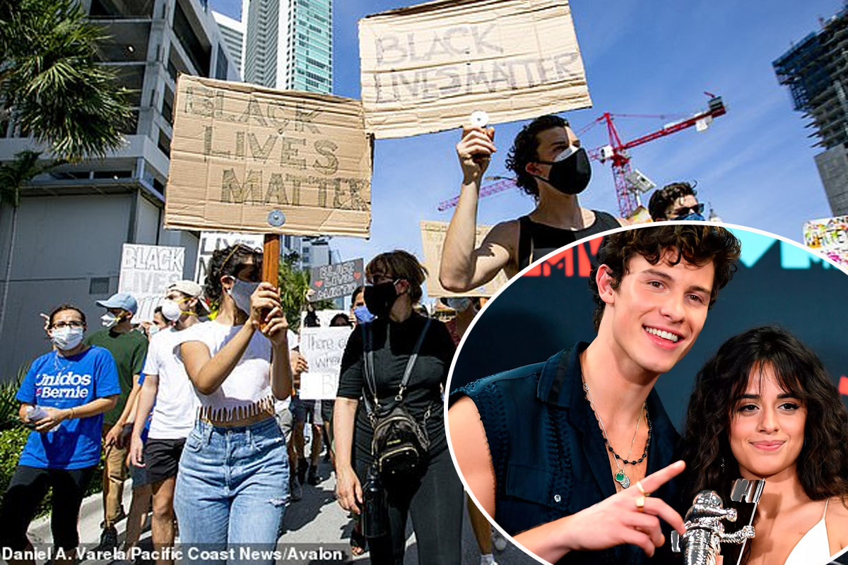 Shawn Mendes and Camila Cabello took to the streets to join protests