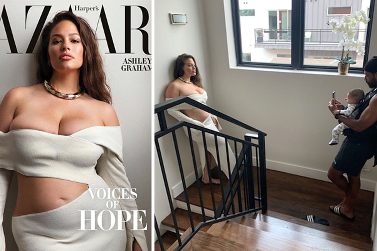 'The hottest plus size model in the world' Ashley Graham photographed through the phone