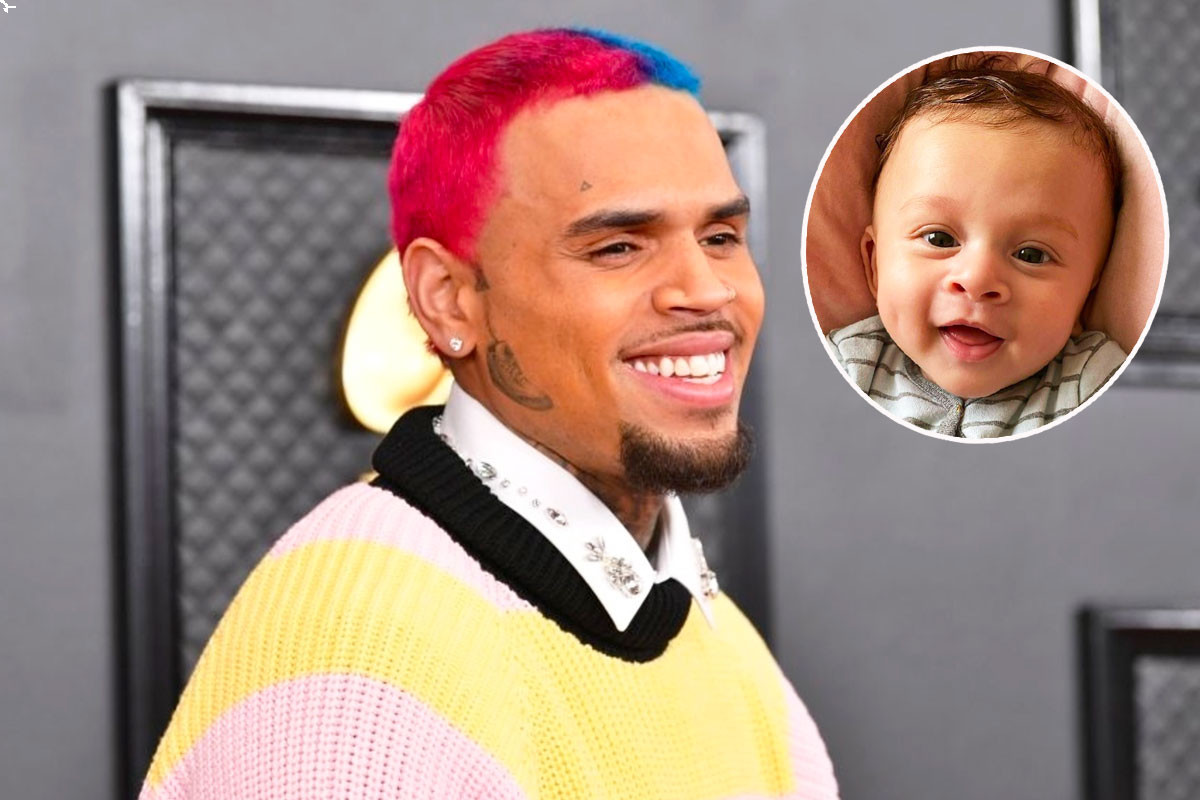 Aeko, son of Chris Brown looks just like his dad in a $420 Burberry jacket