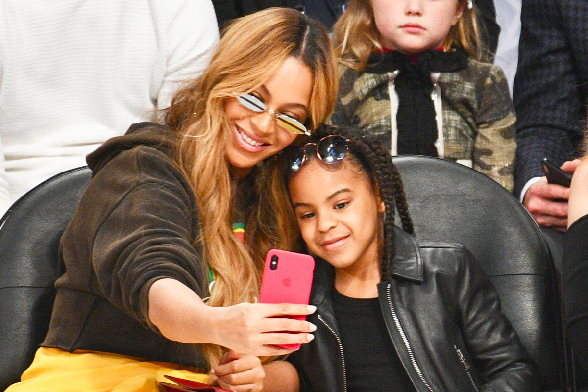 Blue Ivy Carter wins her BET Award for her song 'Brown Skin Girl' with mom Beyonce