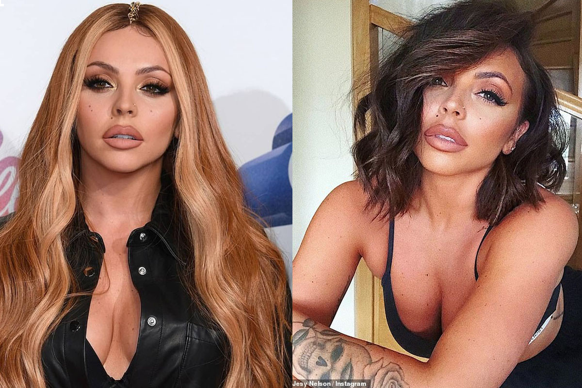Jesy Nelson flaunts her toned abs in a crop top and denim shorts as she enjoys a bike ride in London