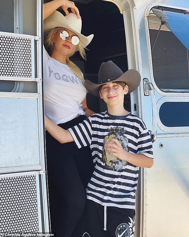 Christina-Aguilera-showcases-stylish-western-with-her-son-Max-2