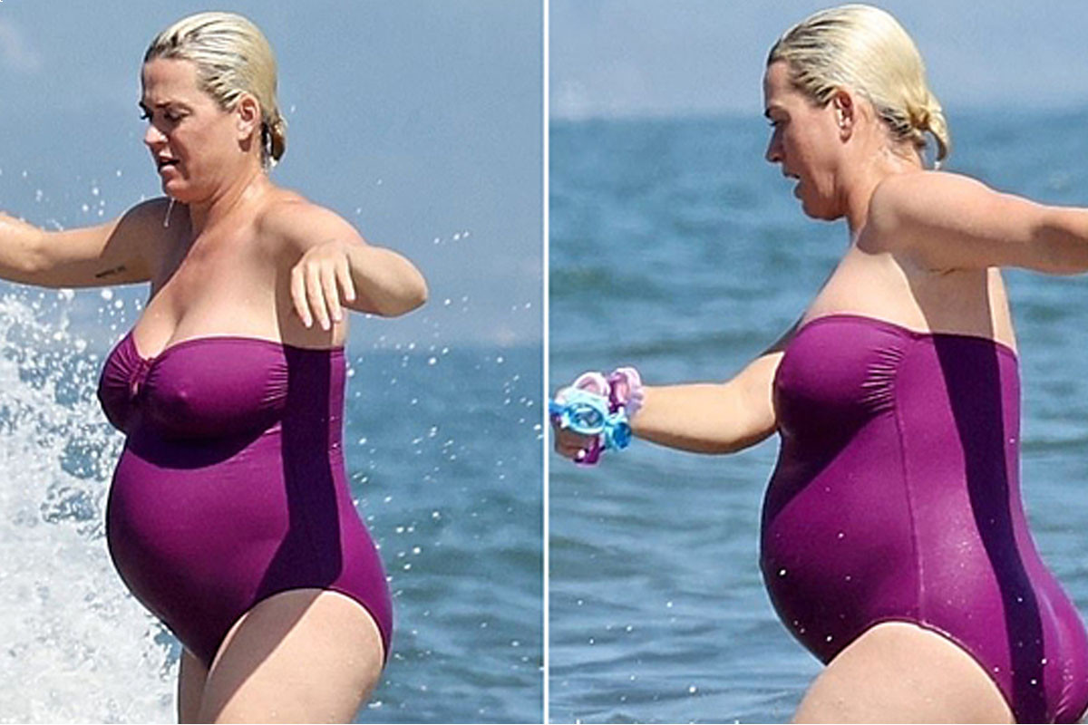 9-month-pregnant Katy Perry  looking gorgeous in swimsuit