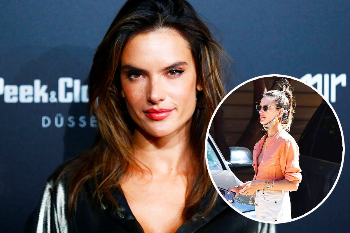 Alessandra Ambrosio showed off long legs in shorts during Malibu lunch