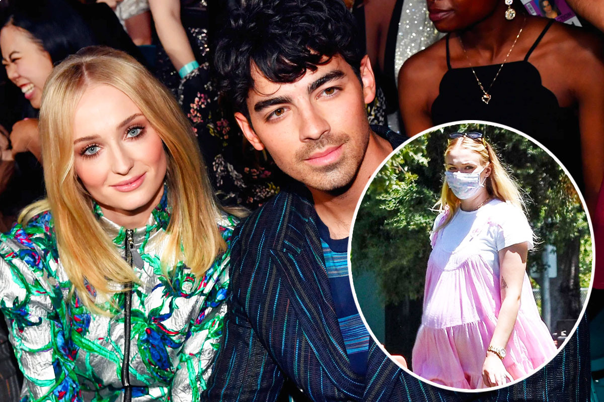 Sophie Turner getting ready for Baby’s Arrival in baby-doll dress