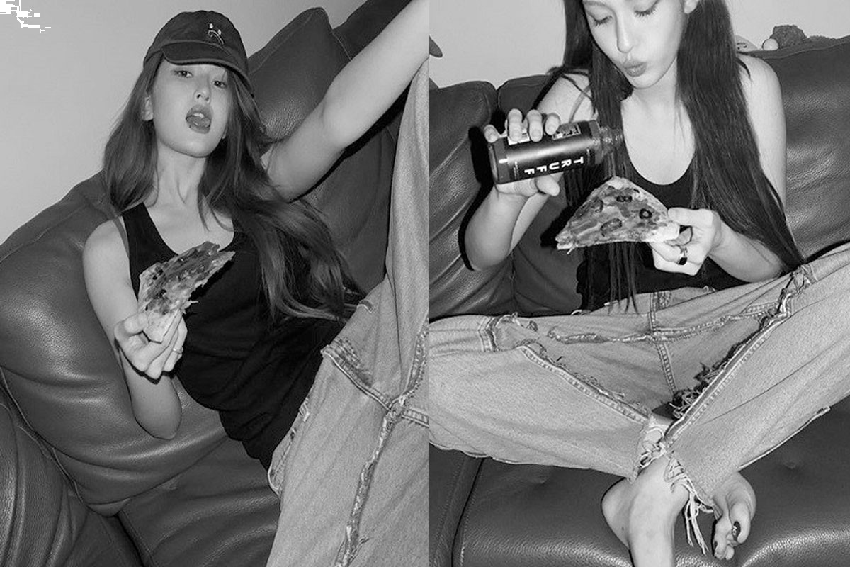 Jeon Somi shows off  full of swag black and white photos