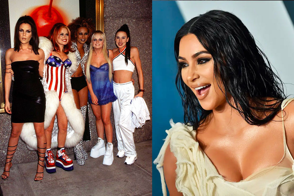 Kim Kardashian takes "Spice Girls" group pose with her sisters