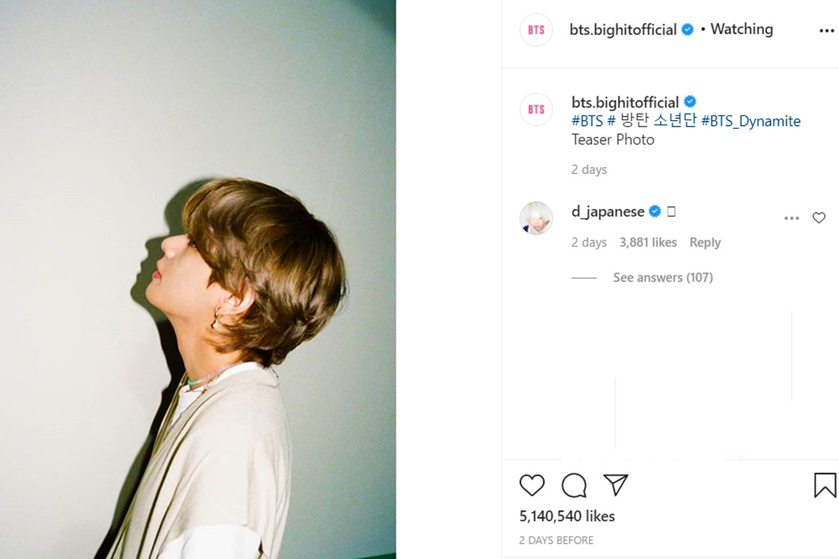 BTS V Becomes First Korean Male Celebrity To Hit 5 M Likes On Instagram