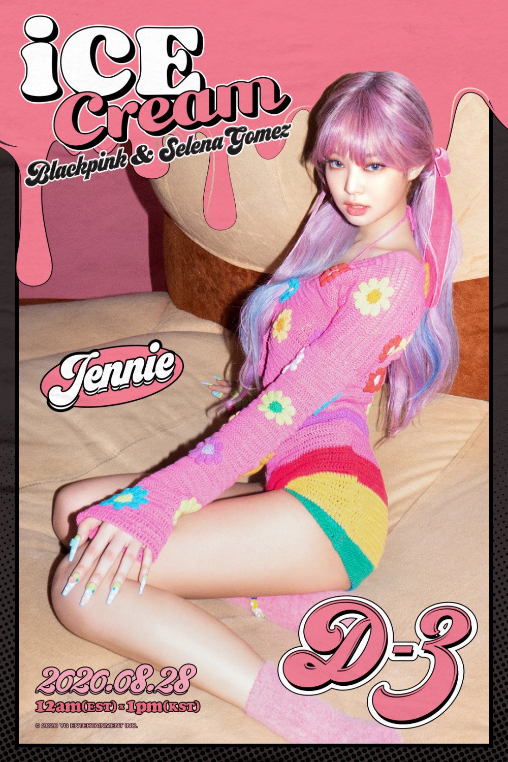 colorful-jisoo-pink-hair-jennie-ice-cream-2