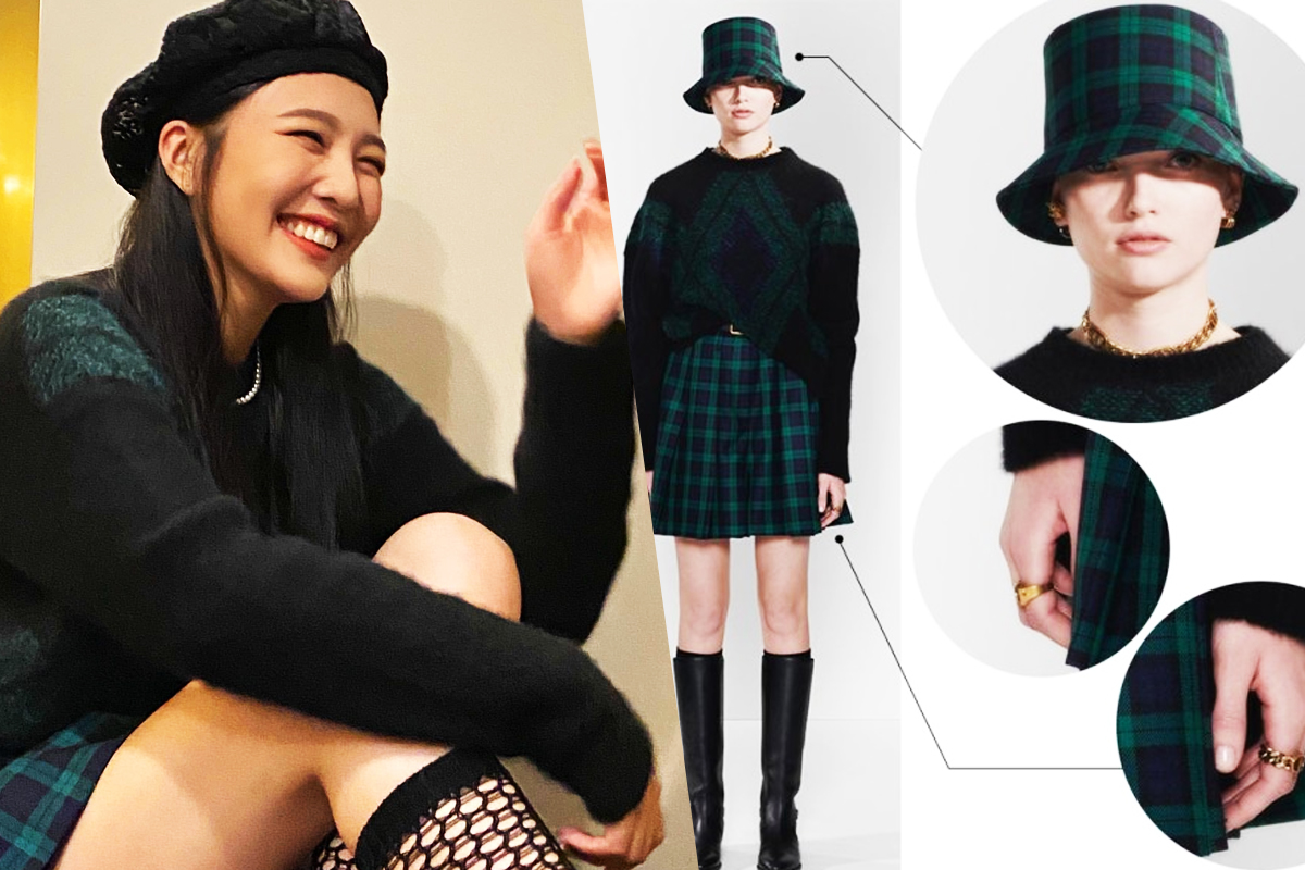 Red Velvet Joy perfects classic check-in outfits