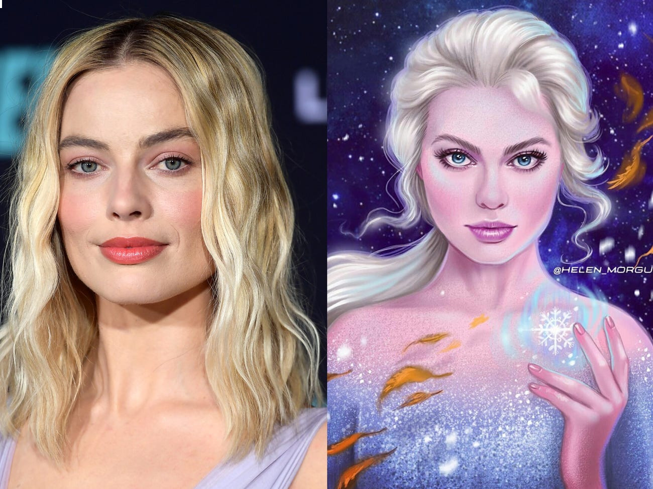 Celebrities transform into Disney characters in fan arts