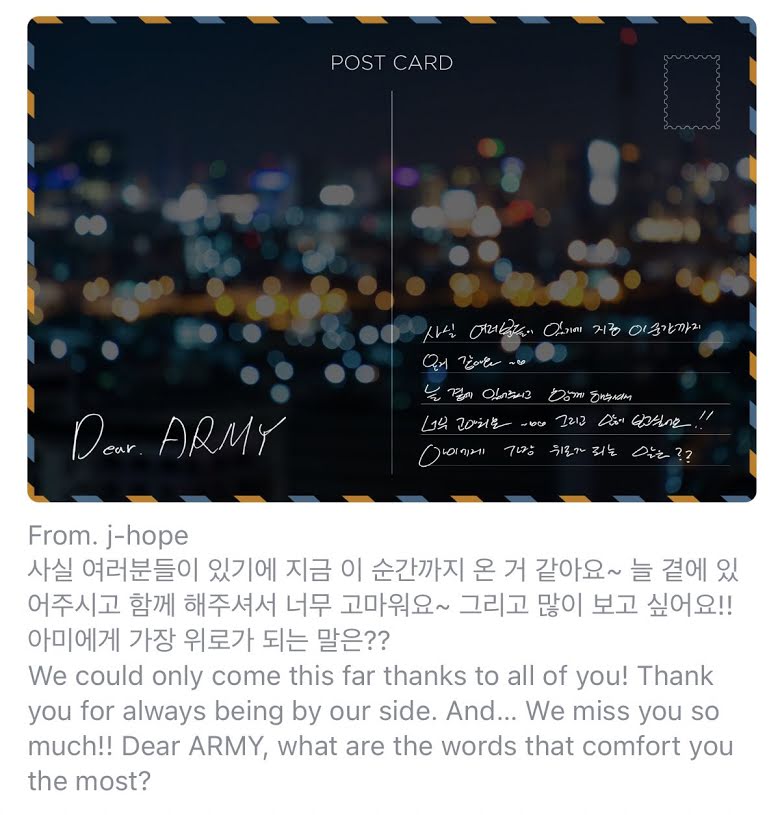 Attention ARMY! BTS’s Suga And J-Hope Write Postcards To You