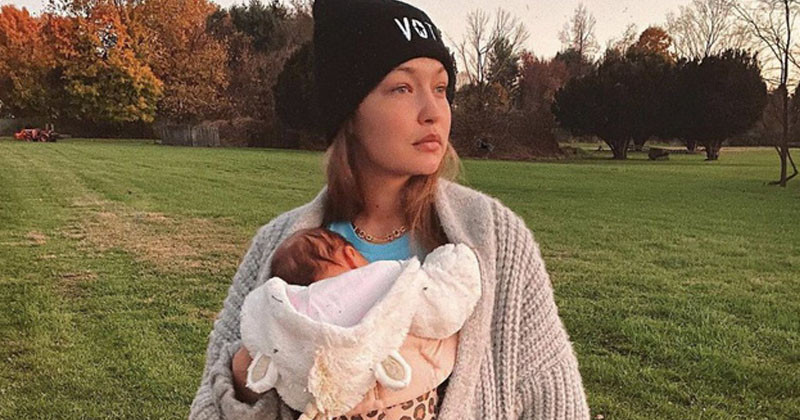 Gigi Hadid In Picture Of Holding Her Baby