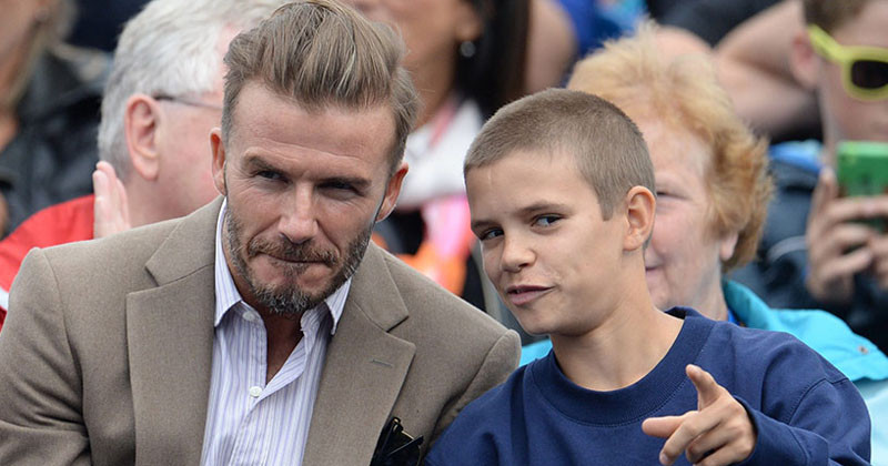 David Beckham And His Son In The Street