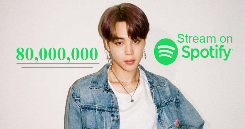 BTS's Jimin becomes 1st Korean Soloist to have 4 songs surpassing 80 Million streams on Spotify