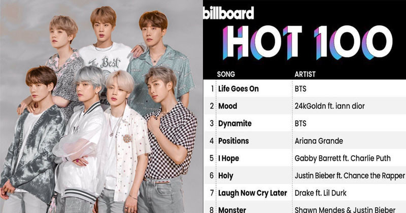 BTS's Life Goes On Makes History With No.1 On Billboard HOT 100 Again