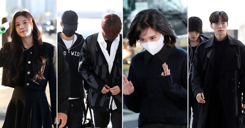 Korean Celebrities Seen Wearing Black At The Airport In Mourning Of Itaewon Incident
