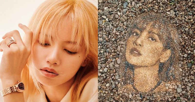 Talented British Artist Shows Love For BLACKPINK Lisa With Portrait Using Only Stones From Mekong River In Thailand