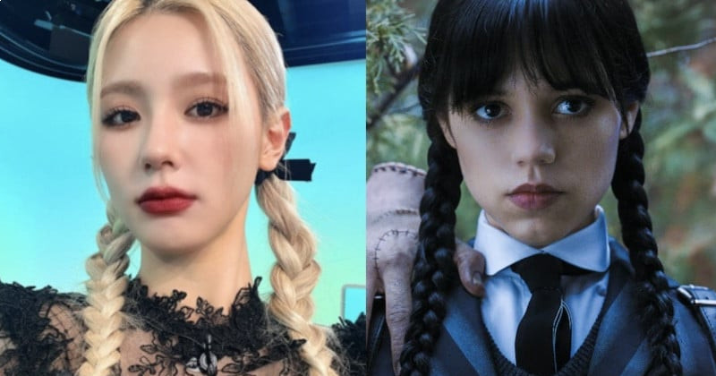 (G)I-DLE Miyeon Pulls Off A Wednesday Addams Look For Her Naver Now Show