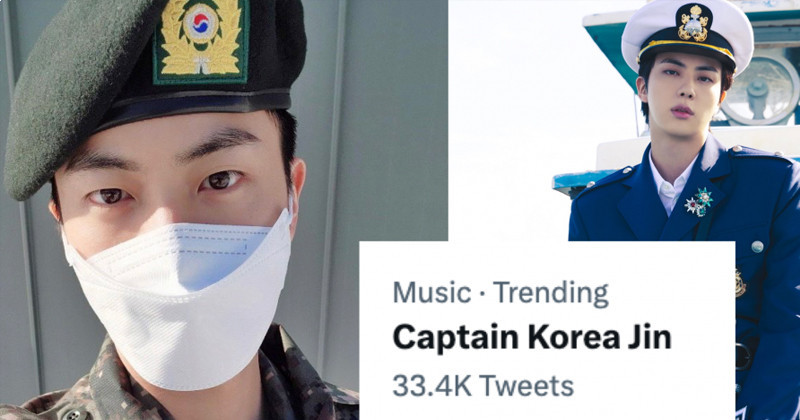 "Captain Korea Jin" Is Trending In The US And Other Countries On Twitter