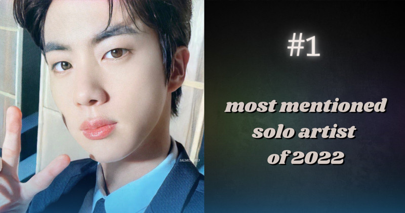 BTS Jin Was The Most-mentioned Solo Artist On Social Media In 2022 According To The NetBase Quid