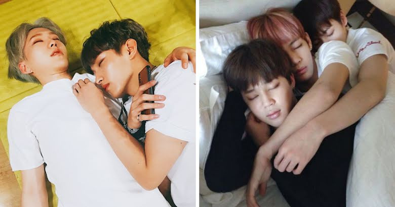 Just 20+ Adorable, Squeal-Worthy Pics Of K-Pop Boy Groups Snuggled Up Together In Bed