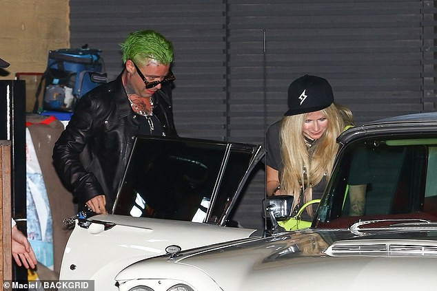 Couple: Twenty-four hours earlier she'd enjoyed a night out with rapper beau Mod Sun at Nobu in Malibu where they were seen arriving in a vintage Cadillac Coupe DeVille