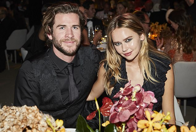 Happy couple: Liam Hemsworth and girlfriend Gabriella Brooks also attended the event