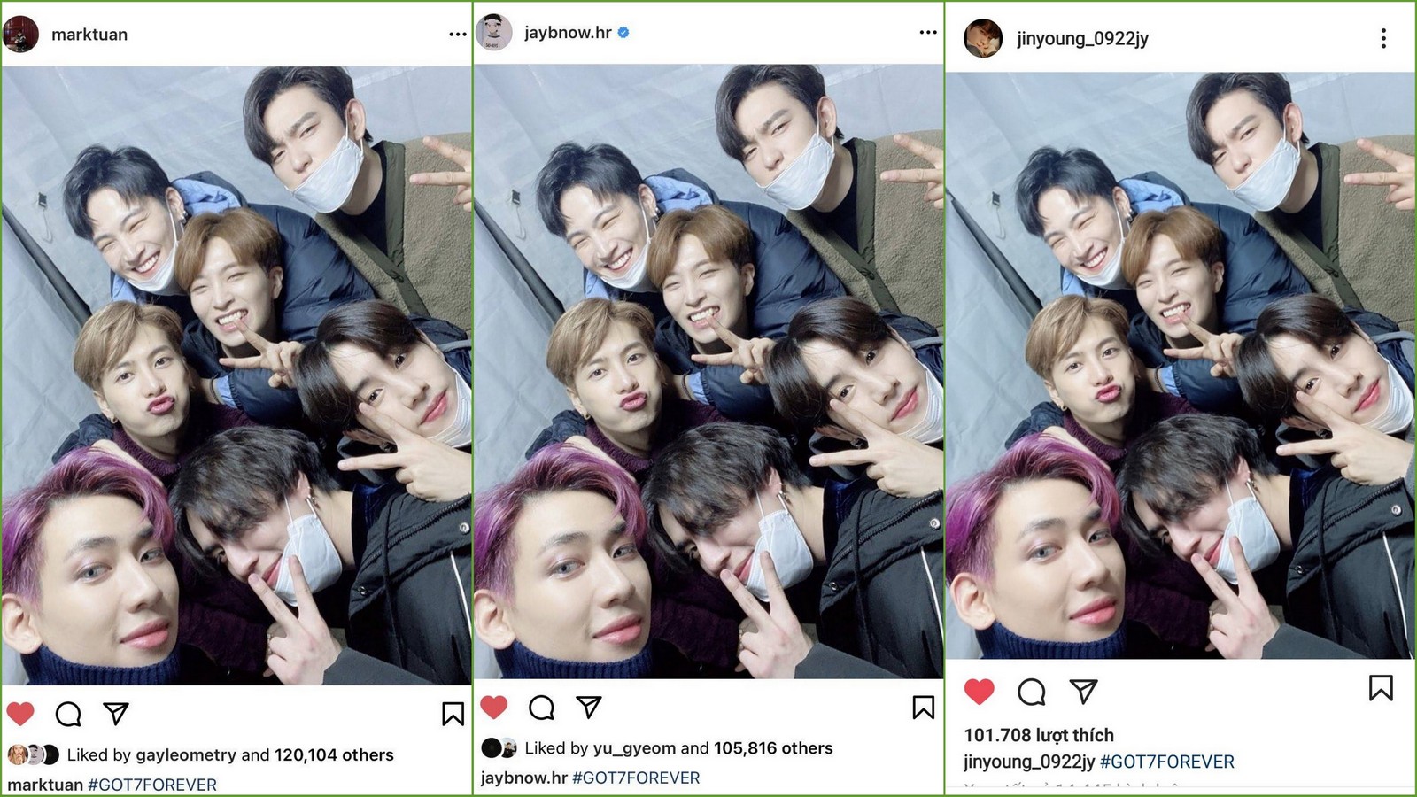 got7-mark-jb-youngjae-yugyeom-bambam-jinyoung-post-got7forever-on-personal-sns-accounts