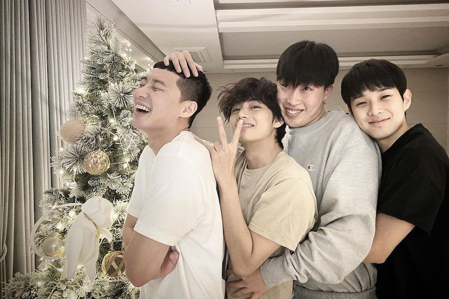 Park Seo Joon, BTS's V, Peakboy, And Choi Woo Shik Celebrate The Holidays  Together | Soompi